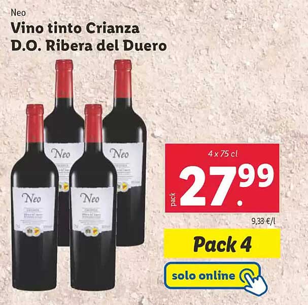 Vino tinto Crianza D.O. Ribera del Duero