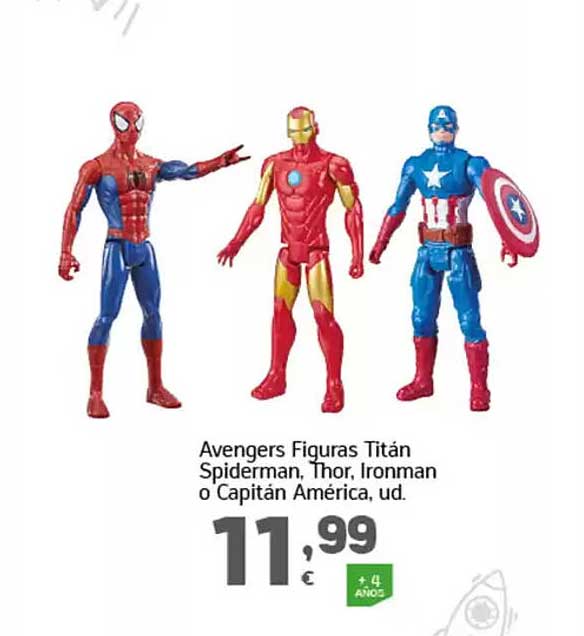 Avengers Figuras Titán Spiderman, Thor, Ironman o Capitán América, ud.