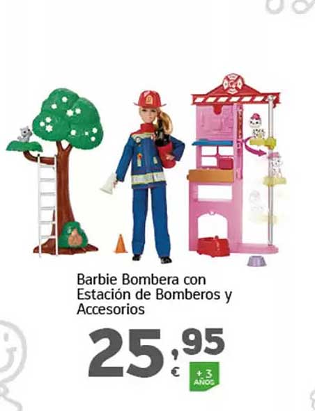 Barbie Bombera con Estación de Bomberos y Accesorios