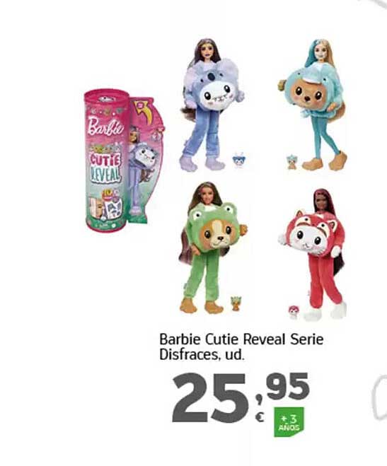 Barbie Cutie Reveal Serie Disfraces, ud.