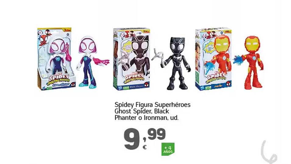 Spidey Figura Superhéroes Ghost Spider, Black Phanter o Ironman, ud.