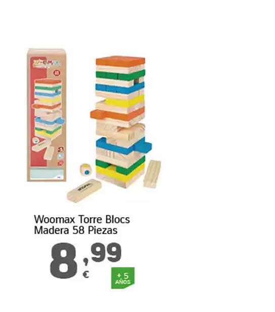 Woomax Torre Blocs Madera 58 Piezas