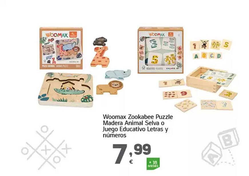 Woomax Zookabee Puzzle Madera Animal Selva o Juego Educativo Letras y números