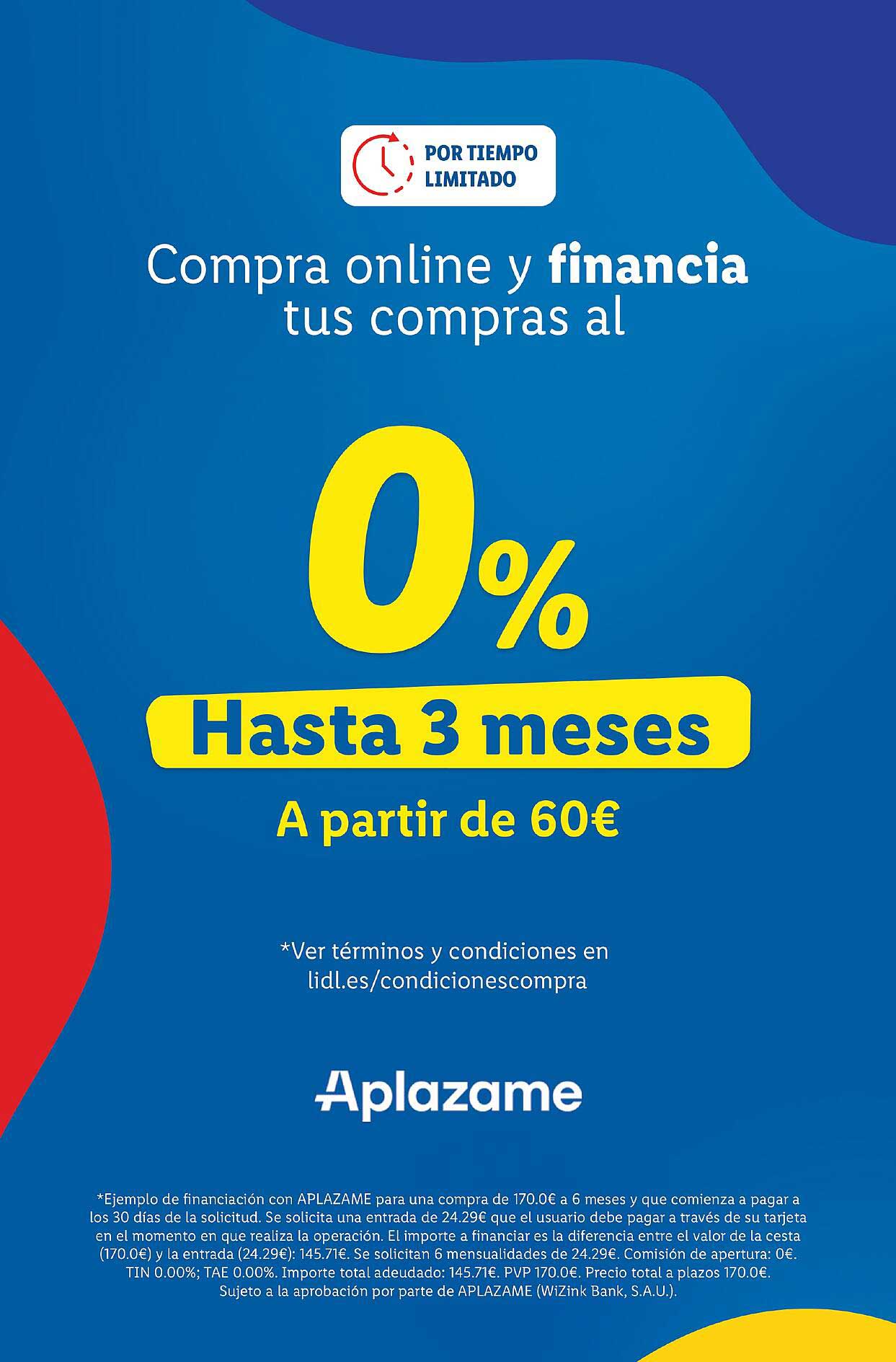 0% Hasta 3 meses A partir de 60€