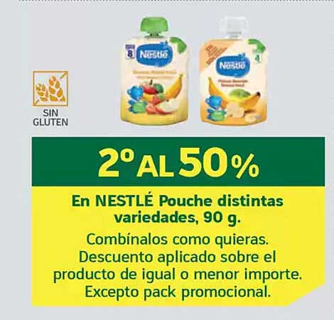 2º AL 50% En NESTLÉ Pouche distintas variedades, 90 g.