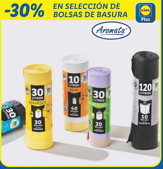 -30% EN SELECCIÓN DE BOLSAS DE BASURA