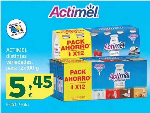 Actimél distintas variedades, pack 12x100 g