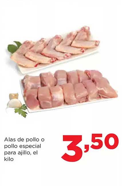 Alas de pollo o pollo especial para ajillo, el kilo