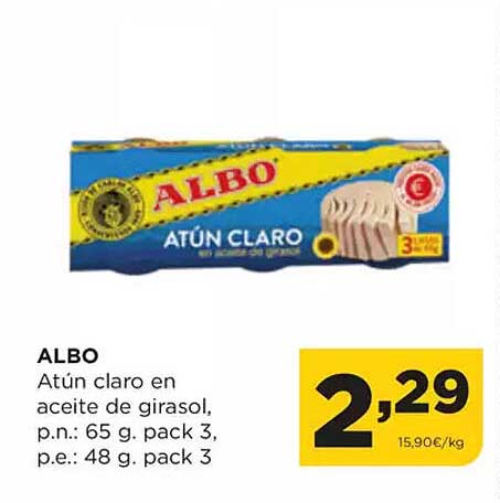 ALBO  
Atún claro en aceite de girasol