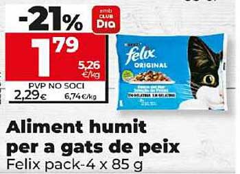 Aliment humit per a gats de peix