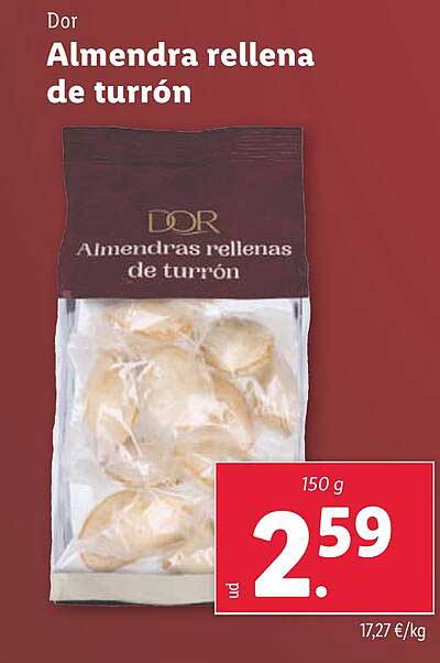 Almendra rellena de turrón