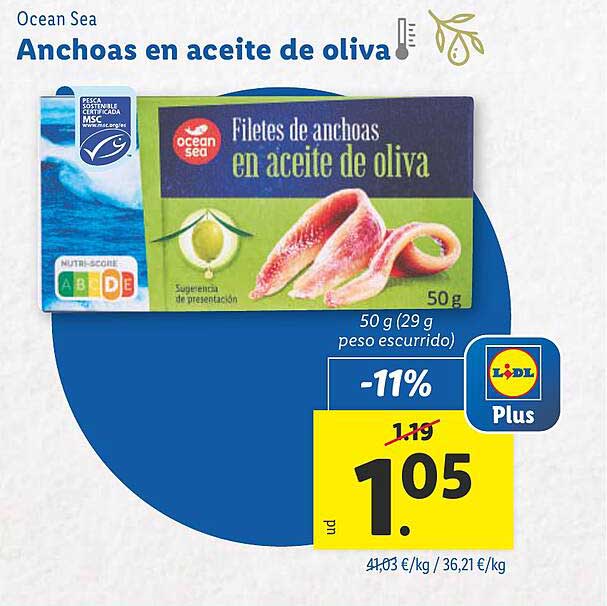 Anchoas en aceite de oliva