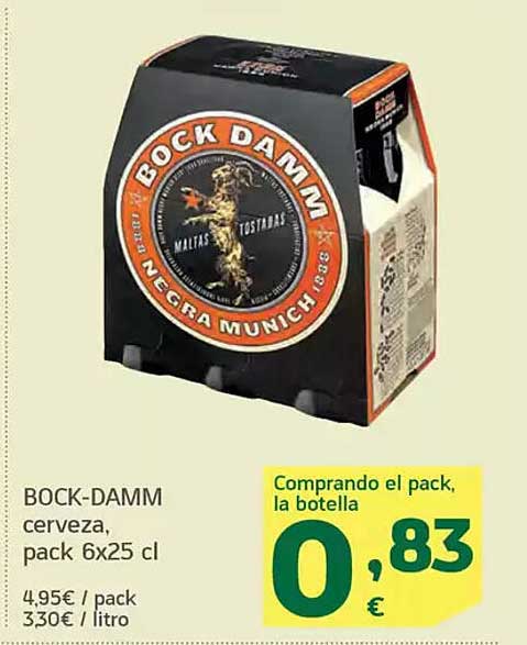 BOCK-DAMM cerveza, pack 6x25 cl