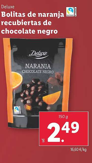 Bolitas de naranja cubiertas de chocolate negro