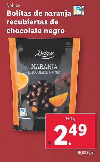 Bolitas de naranja cubiertas de chocolate negro