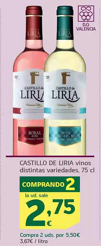 CASTILLO DE LIRIA vinos distintas variedades, 75 cl