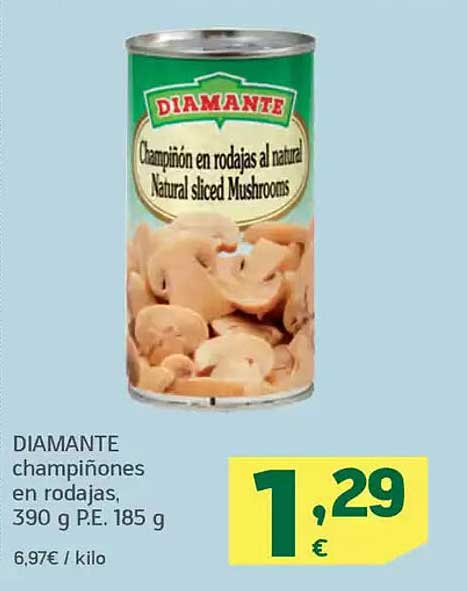 DIAMANTE champiñones en rodajas al natural