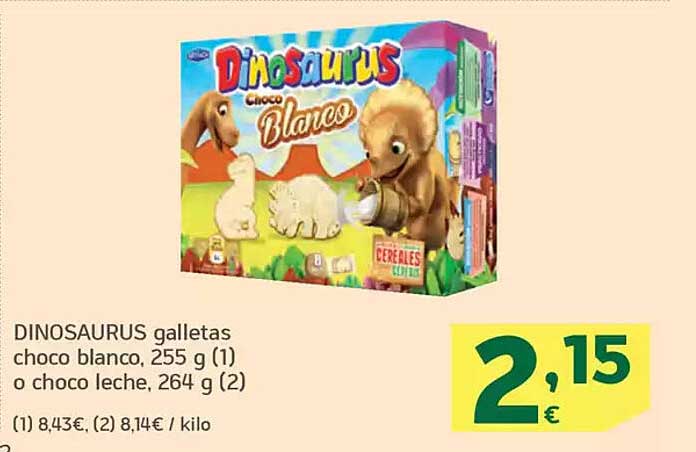 DINOSAURUS galletas choco blanco