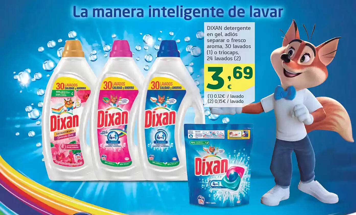 DIXAN detergente en gel, adiós separar o fresco aroma, 30 lavados