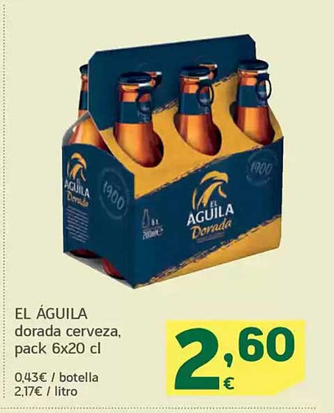 EL ÁGUILA dorada cerveza, pack 6x20 cl