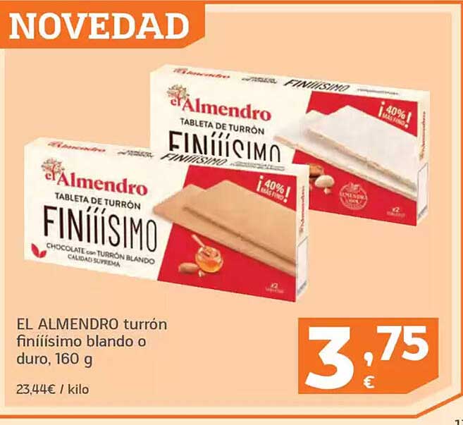 EL ALMENDRO turrón finíiisimo blando o duro