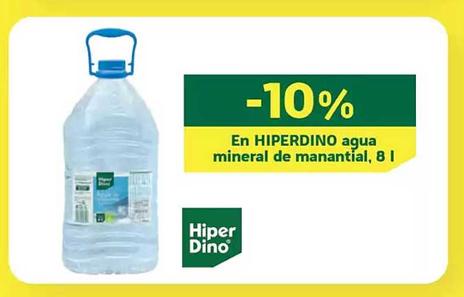 En HIPERDINO agua mineral de manantial, 8 l