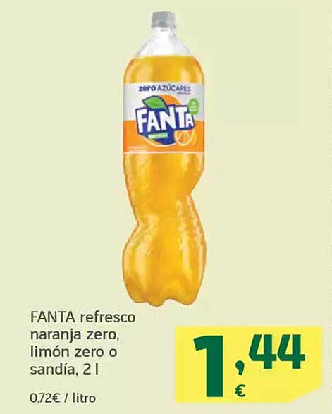 FANTA refresco naranja zero, limón zero o sandía, 2 l