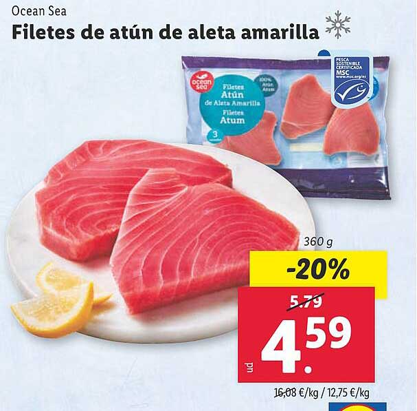 Filetes de atún de aleta amarilla