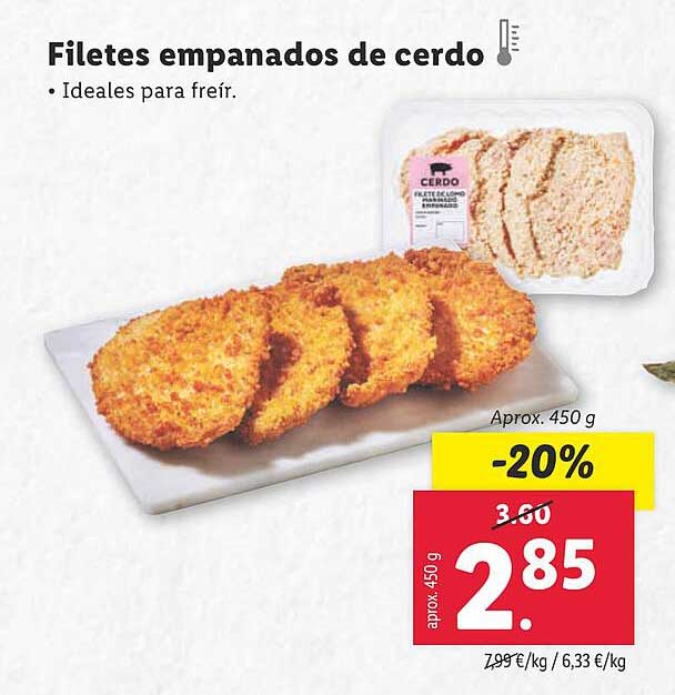 Filetes empanados de cerdo