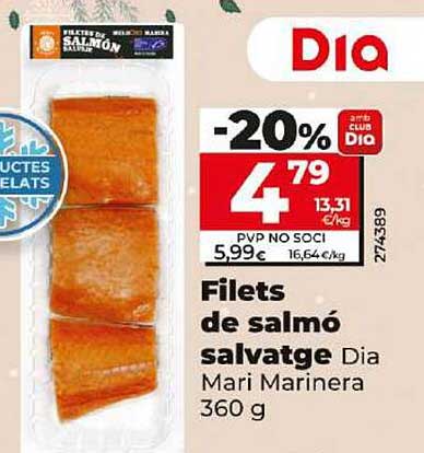 Filets de salmó salvatge Dia Mari Marinera