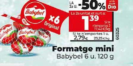 Formatge mini Babybel 6 u. 120 g