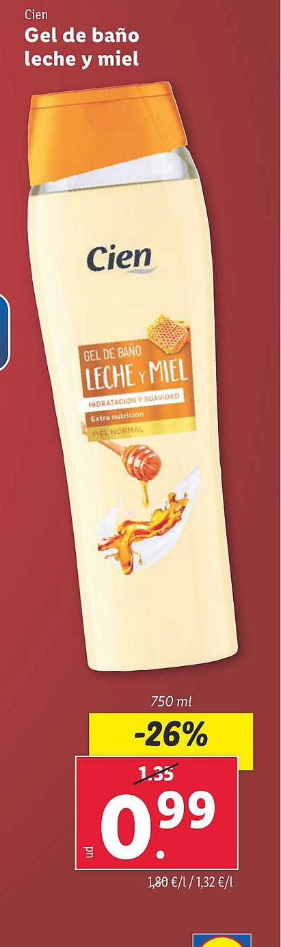 Gel de baño leche y miel