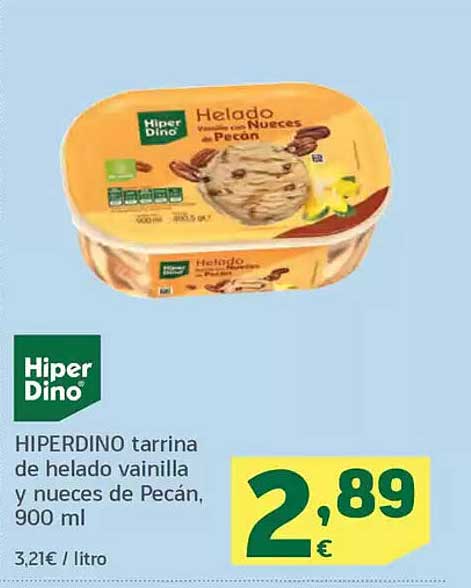 HIPERDINO tarrina de helado vainilla y nueces de Pecán