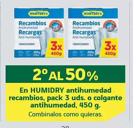 HUMIDRY antihumedad recambios, pack 3 uds. o colgante antihumedad, 450 g.