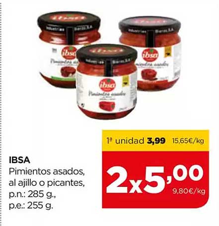 IBSA  
Pimientos asados, al ajillo o picantes