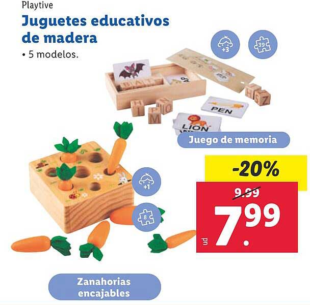 Juguetes educativos de madera