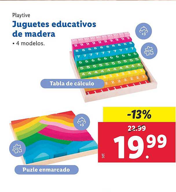 Juguetes educativos de madera