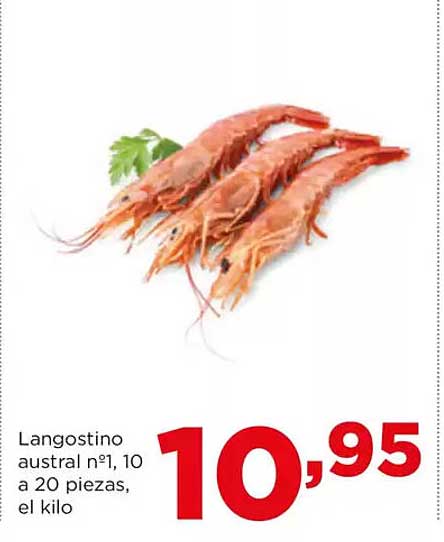 Langostino austral n°1, 10 a 20 piezas, el kilo