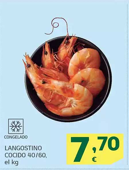 LANGOSTINO COCIDO 40/60, el kg