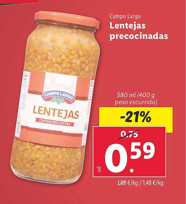 Lentejas precocinadas