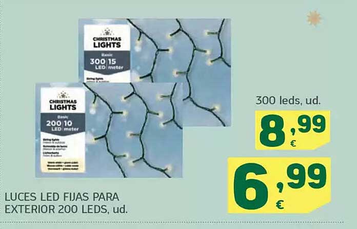 LUZ LED FIJAS PARA EXTERIOR 200 LEDS, ud.