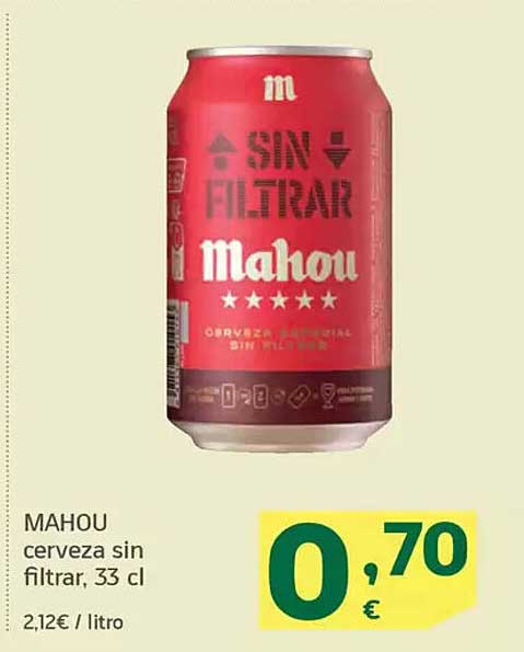 MAHOU cerveza sin filtrar