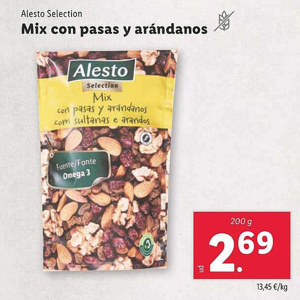 Mix con pasas y arándanos