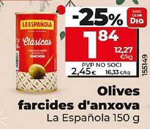 Olives farcides d'anxova La Española 150 g