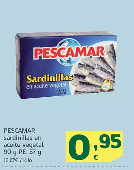 PESCAMAR Sardinillas en aceite vegetal