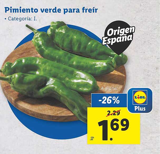 Pimiento verde para freír