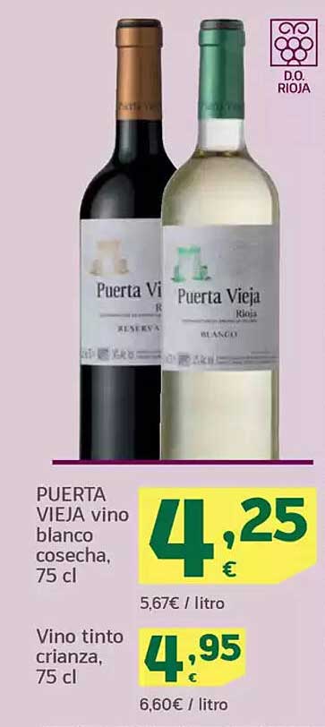 PUERTA VIEJA vino blanco cosecha, 75 cl