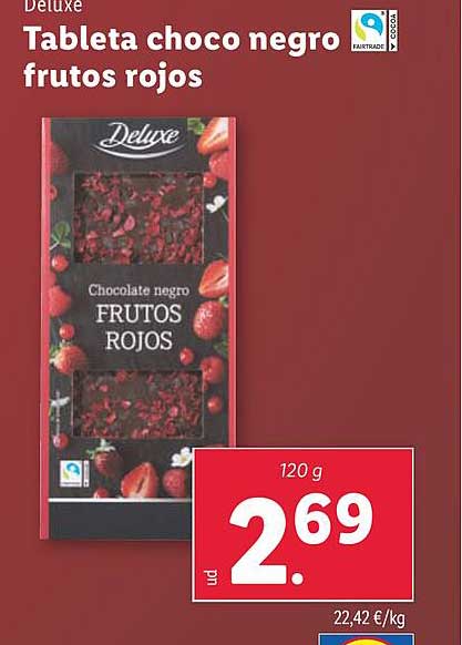 Tableta choco negro frutos rojos