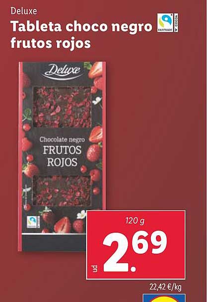 Tableta choco negro frutos rojos