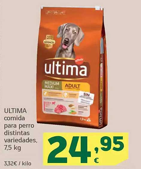 ULTIMA comida para perro distintas variedades, 7,5 kg